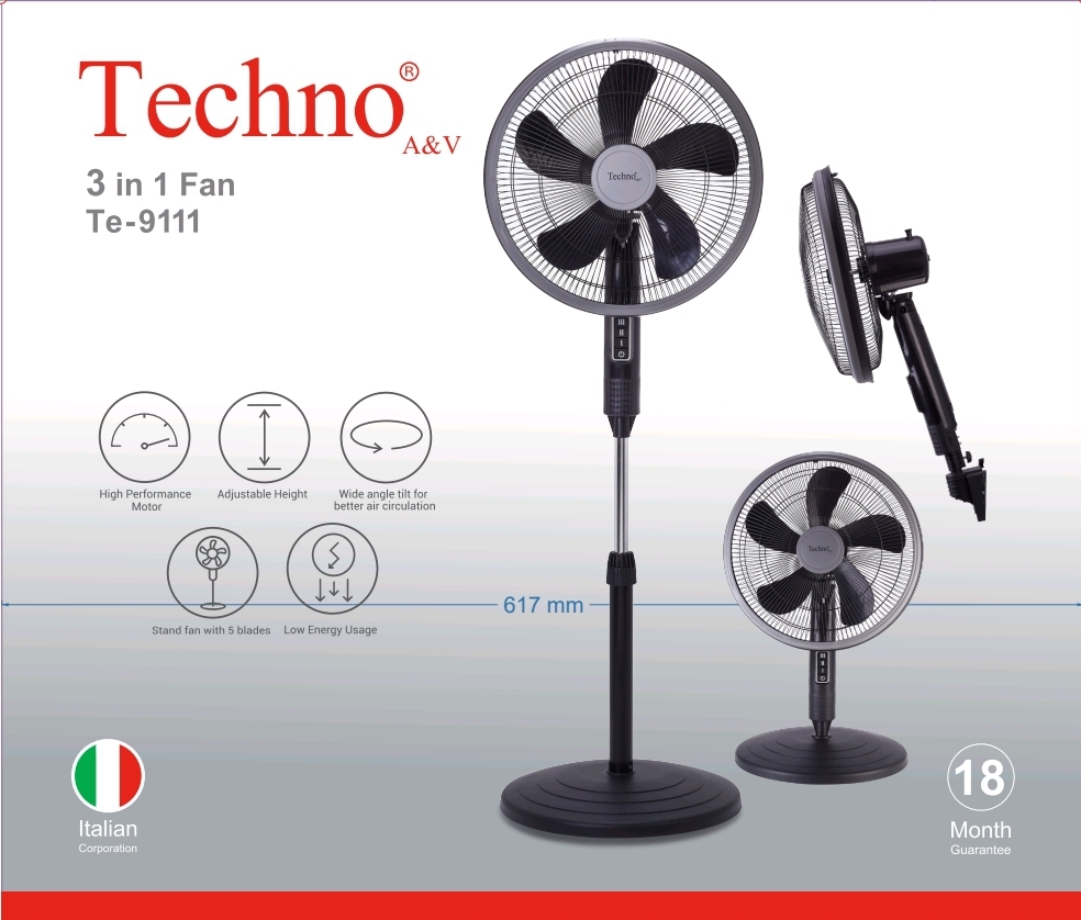 پنکه سه منظوره تکنو مدل Te-9111