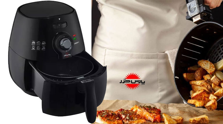 سرخ کن بدون روغن پارس خزر مدل crispy با ظرف کیک