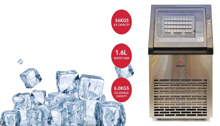 معرفی یخ ساز مباشی مدل ME-ICE3600 یخساز مدل ME‑ICE3600 یک دستگاه نیمه‌صنعتی با توان قوی است که می‌تواند در ۲۴ تا ۳۶ ساعت حدود ۳۶ کیلوگرم یخ تولید کند. این دستگاه دارای مخزن آب ۱.۶ لیتری و مخزن ذخیره یخ با ظرفیت ۶ کیلوگرم است و برای مکان‌هایی مانند کافه‌ها، رستوران‌ها، و ویلاها و دفاتر بزرگ بسیار مناسب است. با طراحی حرفه‌ای، عملکرد سریع و قابلیت تولید یخ پیوسته، این دستگاه گزینه‌ای عالی برای مصارف پرمصرف است. بدنه‌ی مقاوم و تخلیه خودکار از ویژگی‌های دیگر این مدل می‌باشد. ویژگی‌های برجسته یخ ساز مباشی مدل ME-ICE3600 اتصال به شبکه آب شهری باعث حذف نیاز به دستی پر کردن مخزن آب می‌شود. ظرفیت بالای یخ زدایی (۳۶ کیلوگرم در روز) مناسب برای استفاده‌های شلوغ در رستوران‌ها، کافه‌ها، یا استفاده‌های خانگی در جمعیت بالا است. یک مخزن ذخیره‌سازی یخ با ظرفیت ۶ کیلوگرم کمک می‌کند تا یخ همیشه آماده و در دسترس باشد. طراحی ممکن است مقاوم و دارای تهویه مناسب برای عملکرد مداوم باشد. یخ ساز مباشی مدل ME-ICE3600 کاربرد پیشنهادی: کافی‌شاپ‌ها و فست‌فودها: تأمین یخ نوشیدنی و شیک‌ها منازل ویلایی یا پرجمعیت رستوران‌های کوچک تا متوسط ادارات بزرگ یا مراکز درمانی جمع‌بندی سریع اگر به دنبال یک دستگاه تولید کننده یخ با ظرفیت بالا، قابلیت اتصال به شبکه آب شهری و کارایی حرفه‌ای هستید، دستگاه مدل ME-ICE3600 گزینه مناسبی است. این دستگاه با ظرفیت بالا، مخزن ذخیره‌سازی خوب و توان تولید 36 کیلوگرم یخ در روز، یک دستگاه قدرتمند و کارآمد است. یخ ساز مباشی مدل ME-ICE3600