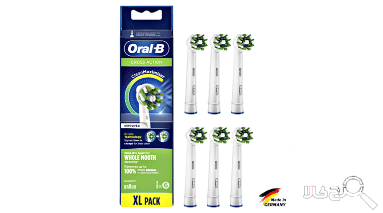 سَری مسواک برقی اورال-بی cross action 6 pcs (clean maximiser)